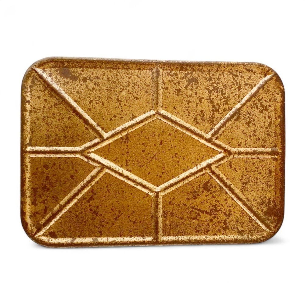Vintage Mid-Century Tin Metal Bread Box Copper Hinged Lid - Picture 6 of 9